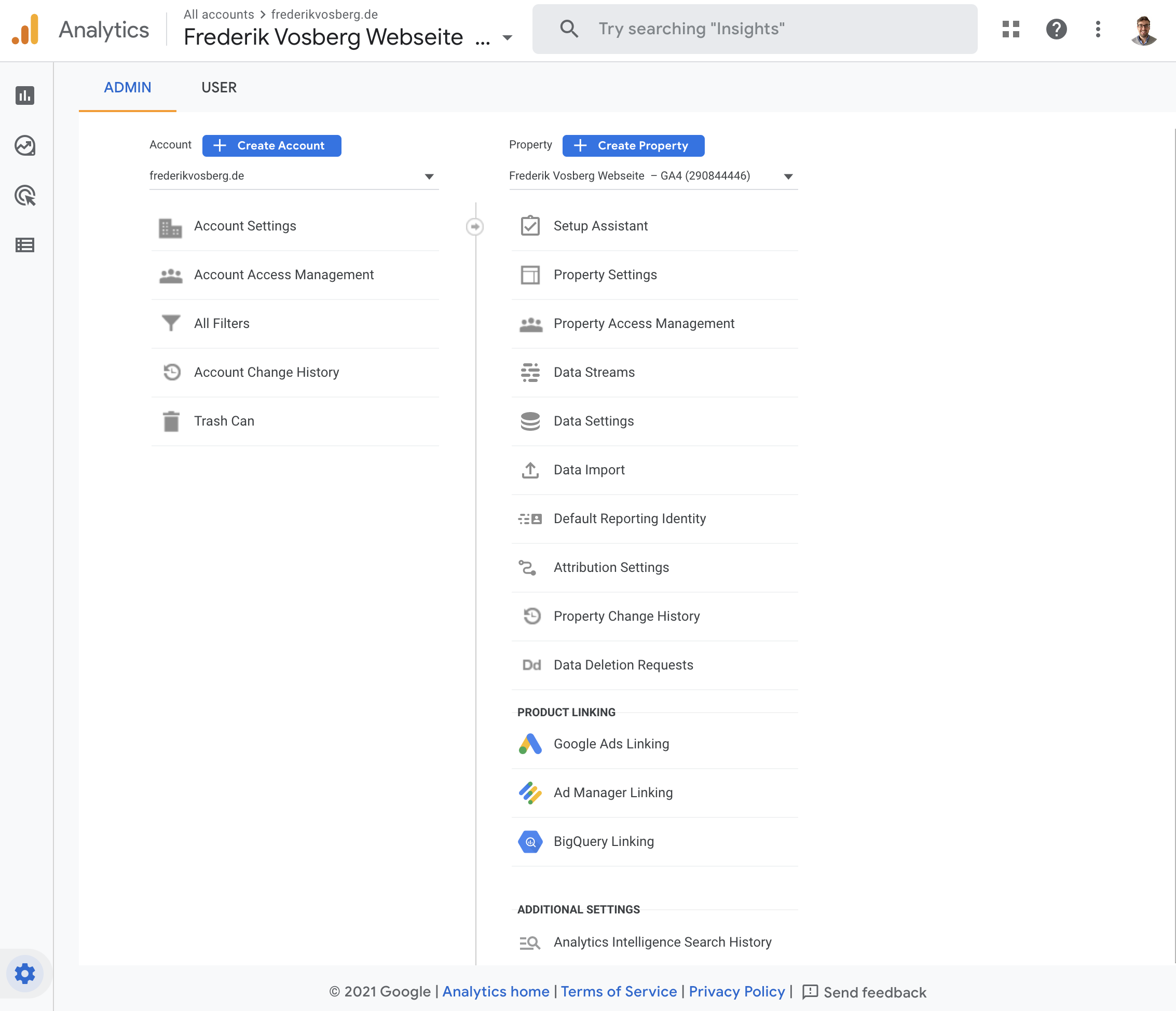 Google Analytics 4 New Property